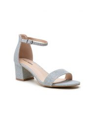 Foreverfolie Sandały w kolorze srebrnym rozmiar: 36. Szare sandały Foreverfolie, bez wzorów, z otwartym noskiem, bez obcasa, na koturnie, bez zapięcia. Za 47.94 zł.