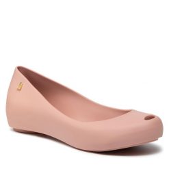 Baleriny Melissa. Czerwone baleriny Melissa, bez wzorów, bez obcasa. Za 189.99 zł.