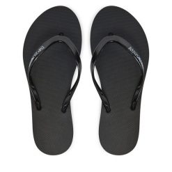 Japonki Emporio Armani. Czarne klapki Emporio Armani, bez wzorów, bez obcasa. Za 249.99 zł.