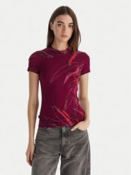 Desigual T-Shirt Lala 25WWTK16 Bordowy Regular Fit. Czerwone t-shirty Desigual, l, bez wzorów, z wiskozy, bez kołnierzyka, bez ramiączek. Za 219.99 zł.