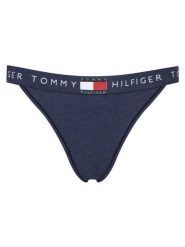 Tommy Hilfiger Stringi UW0UW06095 Granatowy. Niebieskie stringi TOMMY HILFIGER, bez wzorów, z bawełny. Za 89.99 zł.