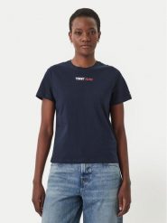 Tommy Jeans T-Shirt DW0DW22277 Granatowy Regular Fit. Niebieskie t-shirty Tommy Jeans, m, bez wzorów, z bawełny, bez kołnierzyka, bez ramiączek. Za 129.99 zł.