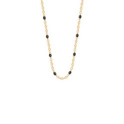 Naszyjnik 42+5 cm, czarna emalia, pozłacany. Żółte naszyjniki Lilou, pozłacane. Za 149.00 zł.