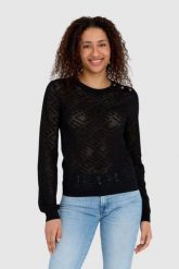 GUESS Czarny sweterek dzianinowy w monogram guess, Rozmiar S. Czarne swetry Guess, s, z aplikacjami, z dzianiny, bez ramiączek. W wyprzedaży za 249.99 zł.