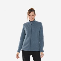 Bluza turystyczna damska Quechua NH150. Niebieskie bluzy QUECHUA, m, bez wzorów, z bawełny, bez kaptura. Za 119.99 zł.