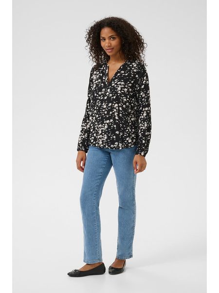 Kaffe Bluzka w kolorze czarnym rozmiar: 44. Czarne bluzki Kaffe, s, bez wzorów, z wiskozy, klasyczne, bez kołnierzyka, bez ramiączek. Za 101.23 zł.