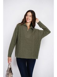 William de Faye Sweter w kolorze khaki rozmiar: 42. Brązowe swetry William de Faye, bez wzorów, z kaszmiru, bez ramiączek. Za 182.72 zł.