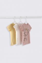 T-shirt z krótkim rękawem 3 pack. Pomarańczowe t-shirty MOKIDA, bez wzorów, bez kołnierzyka, bez ramiączek. W wyprzedaży za 9.90 zł.