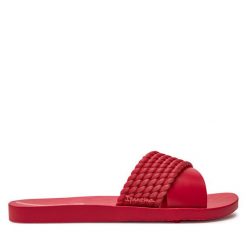Klapki Ipanema. Czerwone klapki Ipanema, bez wzorów, bez obcasa. Za 69.99 zł.
