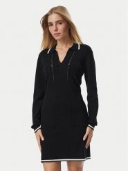 Liu Jo Sukienka dzianinowa TF6271 MS63L Czarny Regular Fit. Czarne sukienki Liu Jo, l, bez wzorów, z dzianiny, bez kołnierzyka, bez ramiączek. Za 729.99 zł.