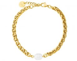 Bransoletka ze stali szlachetnej z perłą. Bransoletki Elixa, z perłą, ze stali. Za 149.00 zł.