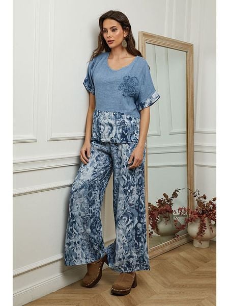 Plume Lniana bluzka "Joker" w kolorze niebieskim rozmiar: XXL. Niebieskie bluzki Plume, xxl, bez wzorów, ze lnu, bez kołnierzyka, bez ramiączek. Za 131.43 zł.