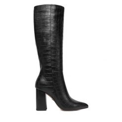 Kozaki Nine West. Czarne kozaki Nine West, bez obcasa, na słupku, bez zapięcia. Za 359.99 zł.