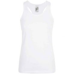 Tank Top Dla Pań I Panów Justin. Białe koszulki sportowe SOL'S, bez wzorów, bez ramiączek. Za 36.99 zł.
