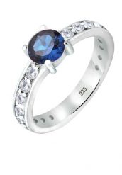 Elli Damski soliter niebieski szafir z kryształami cyrkonii w srebrze 925 Sterling Silver Pierścionki 1 ct. Niebieskie pierścionki Elli, z cyrkonią, srebrne. Za 263.99 zł.