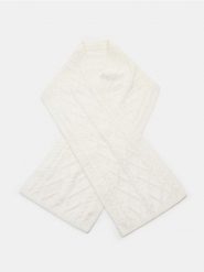 Szalik ze wzorkiem - kremowy. Białe szaliki Sinsay, bez wzorów. Za 29.99 zł.