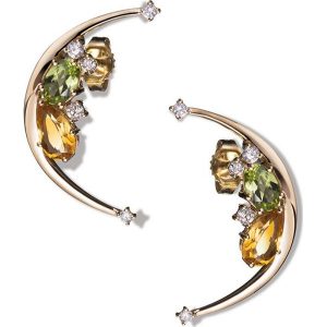 PROMOCJA Kolczyki Złote - złoto 750, Brylant 0,23ct,pomarańczowy szafir. Brązowe kolczyki W.KRUK, z brylantem, złote. W wyprzedaży za 3,745.00 zł.