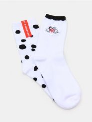 Skarpetki 2 pack 101 Dalmatians - biały. Białe skarpety Sinsay, bez wzorów. Za 12.99 zł.