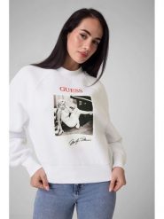 Guess Bluza 184347 Biały Classic Fit. Białe bluzy sportowe Guess, s, z aplikacjami, bez kaptura. Za 394.99 zł.