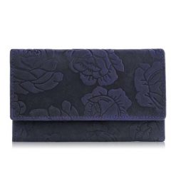 Portfel damski skórzany duży w róże granatowy Paolo Peruzzi T-107-HDB. Czerwone portfele PAOLO PERUZZI, bez wzorów, ze skóry. Za 69.00 zł.