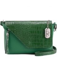 Anna Morellini Skórzana torebka "Lola" w kolorze zielonym - 24 x 18 x 6 cm rozmiar: onesize. Zielone torby na ramię Anna Morellini, bez wzorów, z materiału, na ramię, bez dodatków. Za 173.99 zł.