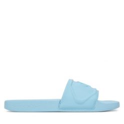 Klapki Calvin Klein Jeans. Niebieskie klapki Calvin Klein Jeans, bez wzorów, z jeansu, bez obcasa. Za 149.99 zł.