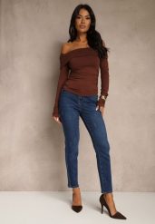 Niebieskie Jeansy Skinny Regular Waist z Dodatkiem Wiskozy Zenesia. Niebieskie jeansy Renee, l, bez wzorów. Za 119.99 zł.