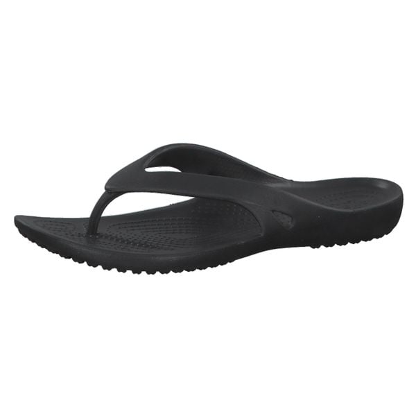 Lekkie klapki damskie Crocs Kadee Ii Flip W. Czarne klapki Crocs, bez wzorów, z materiału, bez obcasa. Za 99.99 zł.