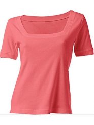 Heine Koszulka w kolorze koralowym rozmiar: 38. Czerwone bluzki Heine, bez wzorów, z bawełny, bez kołnierzyka, bez ramiączek. Za 41.59 zł.