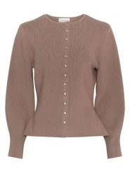 MOSS COPENHAGEN Kardigan "Shaine Lushia" w kolorze beżowym rozmiar: XS/S. Brązowe kardigany Moss Copenhagen, s, bez wzorów, ze splotem. Za 135.81 zł.