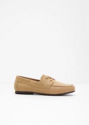 Półbuty loafersy. Brązowe baleriny bonprix, bez wzorów, bez obcasa. Za 37.99 zł.