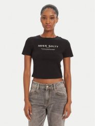 Miss Sixty T-Shirt 6L1SJ4300000 Czarny Slim Fit. Czarne t-shirty Miss Sixty, l, bez wzorów, z bawełny, bez kołnierzyka, bez ramiączek. Za 269.99 zł.