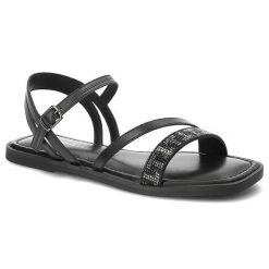 Czarne Sandały Tamaris Eleganckie Płaskie Buty. Czarne sandały Tamaris, bez wzorów, ze skóry, eleganckie, bez obcasa, na płaskiej podeszwie, bez zapięcia. Za 269.00 zł.