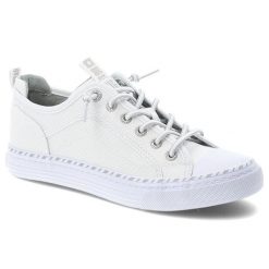 Trampki damskie Big Star, tekstylna cholewka sznurowany fason klasyczna biała gumowa podeszwa minimalistyczny design, białe, TT274388. Białe trampki Big Star, bez wzorów, z gumy, bez zapięcia. Za 149.00 zł.