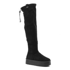 Czarne Kozaki Big Star Wysokie Obuwie Damskie. Czarne kozaki Big Star, na jesień, z weluru, bez obcasa, bez zapięcia. Za 152.99 zł.