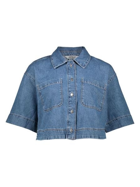 ONLY Koszula dżinsowa w kolorze niebieskim rozmiar: XL. Niebieskie koszule Only, xl, bez wzorów, z bawełny, bez kołnierzyka, bez ramiączek. Za 129.95 zł.