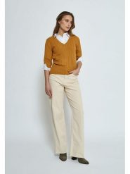 Peppercorn Sweter "Tana" w kolorze karmelowym rozmiar: XXL. Brązowe swetry Peppercorn, xxl, bez wzorów, ze splotem, bez ramiączek. Za 149.95 zł.