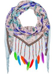 MENTHE À L'O Szal ze wzorem - 160 x 115 cm rozmiar: onesize. Szaliki MENTHE À L'O, z aplikacjami, z bawełny. Za 113.90 zł.