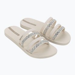 Klapki damskie Ipanema Chic Slide. Brązowe klapki Ipanema, bez wzorów, bez obcasa. Za 99.99 zł.