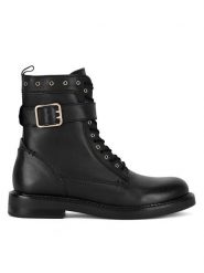 Sergio Bardi Botki WI16-E1013-07SB Czarny. Czarne botki Sergio Bardi, bez wzorów, ze skóry, bez obcasa, na płaskiej podeszwie, bez zapięcia. Za 369.99 zł.