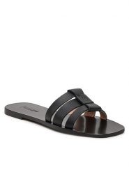 Pollini Klapki SA28311C0ITT0000 Czarny. Czarne klapki Pollini, bez wzorów, ze skóry, bez obcasa. Za 739.99 zł.