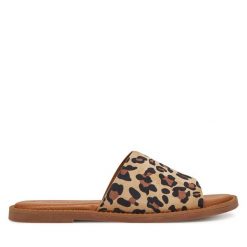Klapki Tamaris. Brązowe klapki Tamaris, bez wzorów, bez obcasa. Za 189.99 zł.