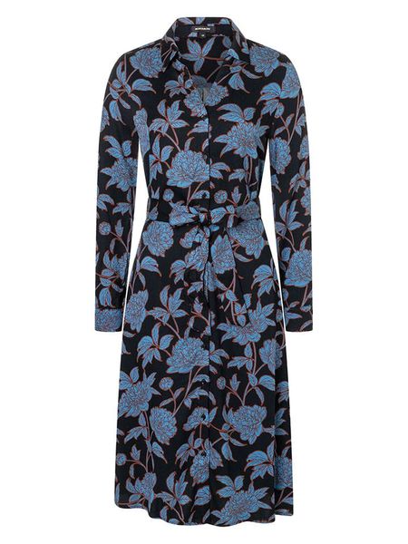 More & More Sukienka w kolorze czarno-niebieskim rozmiar: 34. Czarne sukienki More & More, na imprezę, s, bez wzorów, z wiskozy, klasyczne, bez kołnierzyka, bez ramiączek, midi, rozkloszowane. Za 144.24 zł.