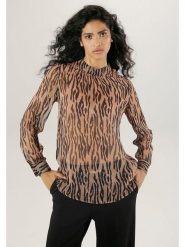 Aniston Bluzka w kolorze czarno-beżowym rozmiar: 48. Brązowe bluzki Aniston, bez wzorów, bez kołnierzyka, bez ramiączek. Za 52.17 zł.