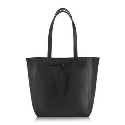 Shopperka skórzana PAOLO PERUZZI IN-64-BL czarna. Czarne shopper PAOLO PERUZZI, bez wzorów, z materiału, na ramię, bez dodatków. Za 259.99 zł.