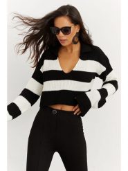 Cool & Sexy Sweter w kolorze biało-czarnym rozmiar: onesize. Białe swetry Cool & Sexy, bez wzorów, bez ramiączek. Za 56.99 zł.