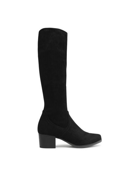 Caprice Kozaki 9-25506-41 Czarny. Czarne kozaki Caprice, z materiału, bez obcasa, na słupku, bez zapięcia. Za 379.99 zł.
