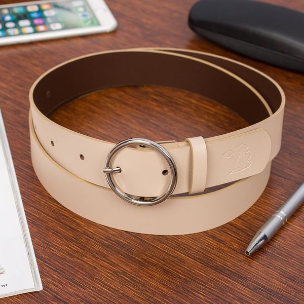 Skórzany pasek damski do spodni sukienki cielista skóra nat. 3,5 cm Beltimore B85 : Kolory - ecru, kremowy, Rozmiar pasków - r.110-125 cm. Białe paski bez wzorów, ze skóry. Za 49.90 zł.