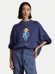 Polo Ralph Lauren Bluza 211959106001 Granatowy Oversize. Niebieskie bluzy Polo Ralph Lauren, xl, bez wzorów, z bawełny, bez kaptura. Za 749.99 zł.