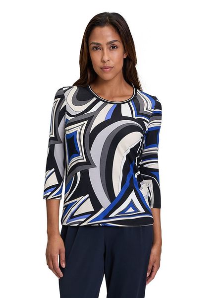 Betty Barclay Koszulka w kolorze kremowo-niebiesko-czarnym rozmiar: 40. Brązowe bluzki Betty Barclay, bez wzorów, bez kołnierzyka, bez ramiączek. Za 70.41 zł.